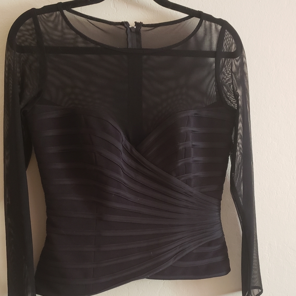 JS Collections Black Bandage Style top-sz 8